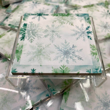 Load image into Gallery viewer, The Sticky Note Collection - Christmas Green Teal Snowflakes
