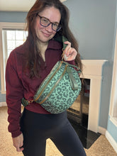 Load image into Gallery viewer, The Roni Nylon Crossbody - Animal Print Dark Green
