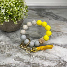 Load image into Gallery viewer, Silicone Bracelet Keychain - Yellow
