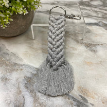 Load image into Gallery viewer, Keychain - Macrame - Braided Grey
