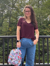 Load image into Gallery viewer, Mini Backpack - Floral Black &amp; White
