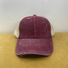 Load image into Gallery viewer, Hat - Criss Cross Ponytail - Burgundy
