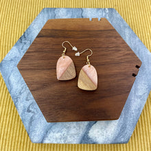 Load image into Gallery viewer, Dangle Earring - Wood &amp; Acrylic - Bell-Shaped
