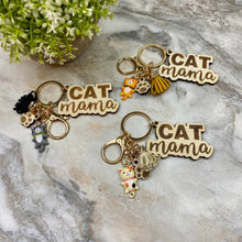 Load image into Gallery viewer, Keychain with Tassel - Wood - Cat Mama
