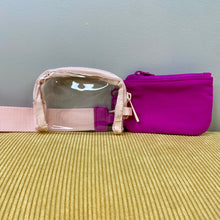 Load image into Gallery viewer, Nylon + Clear Wristlet Double Mini Wallet Set
