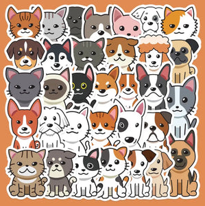 Stickers - Cartoon Cats & Dogs