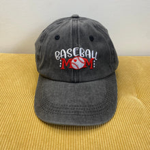 Load image into Gallery viewer, Hat - Baseball Mom - Dark Grey with Red Letters
