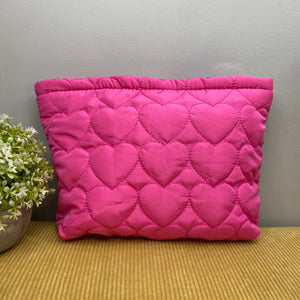 Puffer Pouch - Heart - Hot Pink