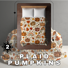 Load image into Gallery viewer, Blanket Halloween #2 - Plaid Pumpkins - PREORDER ends 7/25
