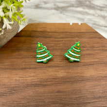 Load image into Gallery viewer, Acrylic Stud Earrings - Christmas - Decorated Tree
