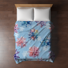 Load image into Gallery viewer, Blanket - Christmas - Snowflake on Blue - PREORDER
