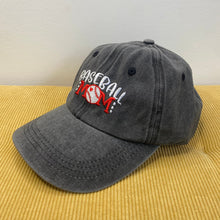 Load image into Gallery viewer, Hat - Baseball Mom - Dark Grey with Red Letters
