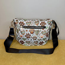 Load image into Gallery viewer, The Roni Nylon Crossbody - Dog Paw Aztec Hearts

