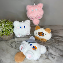 Load image into Gallery viewer, Keychain - Pom Pom Fuzzy Cat Paw Squeeker
