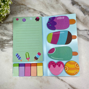 Sticky Note Booklet Set - Ice Cream Popsicle