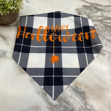 Load image into Gallery viewer, Dog Bandana - Halloween - Dangle Spider Happy Halloween
