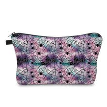 Load image into Gallery viewer, Pouch - Halloween Fall - Spider Web Purple Pink Teal
