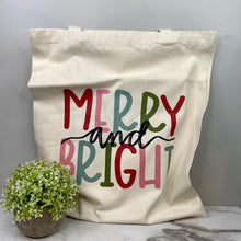 Load image into Gallery viewer, Tote Bag - Christmas - Merry &amp; Bright
