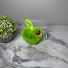 Load image into Gallery viewer, Keychain / Ornament - Fuzzy Pom Pom - Christmas Green Heart
