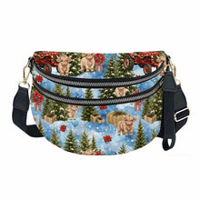 Load image into Gallery viewer, The Roni Nylon Crossbody - Christmas Winter Highland Cow
