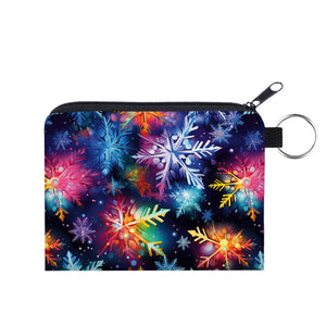 Mini Pouch - Christmas Bright Rainbow Snowflake