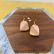 Load image into Gallery viewer, Dangle Earring - Wood &amp; Acrylic - Bell-Shaped
