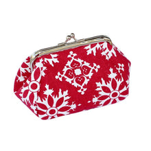 Load image into Gallery viewer, Clamshell Coin Purse Wallet - Snowflake - PREORDER
