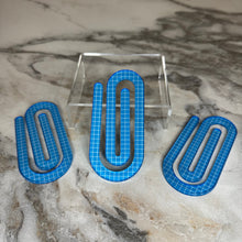 Load image into Gallery viewer, Jumbo Paperclip - Blue Checker
