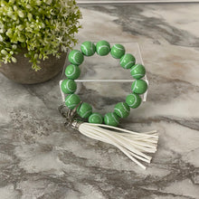 Load image into Gallery viewer, Wooden Bead Bracelet Keychain - Tennis
