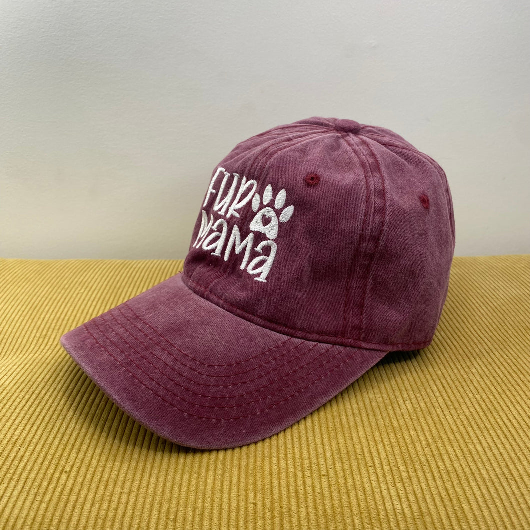 Hat - Paw Print - Burgundy Fur Mama