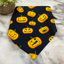 Load image into Gallery viewer, Dog Bandana - Halloween - Pumpkin Faces
