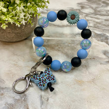 Load image into Gallery viewer, Silicone Bracelet Keychain - Blue Butterfly
