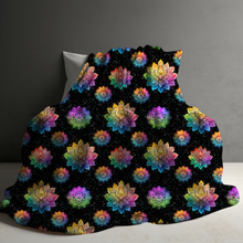 Load image into Gallery viewer, Blanket - Rainbow Mandala on Black
