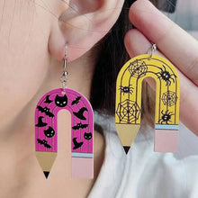 Load image into Gallery viewer, Earrings - Halloween Rainbow Pencil
