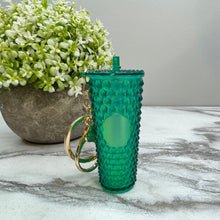 Load image into Gallery viewer, Keychain - Studded Tumbler - Green Holographic
