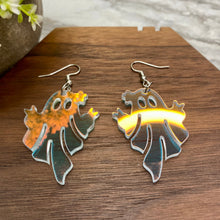 Load image into Gallery viewer, Acrylic Dangle Earrings - Holographic Clear Peace Ghost Halloween
