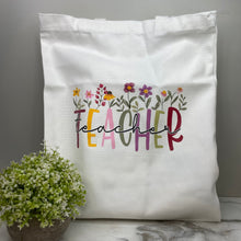 Load image into Gallery viewer, Tote Bag - Teacher Floral
