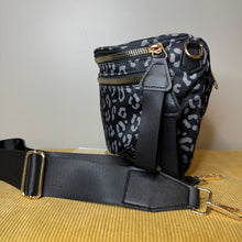 Load image into Gallery viewer, The Roni Nylon Crossbody - Black &amp; Grey Animal
