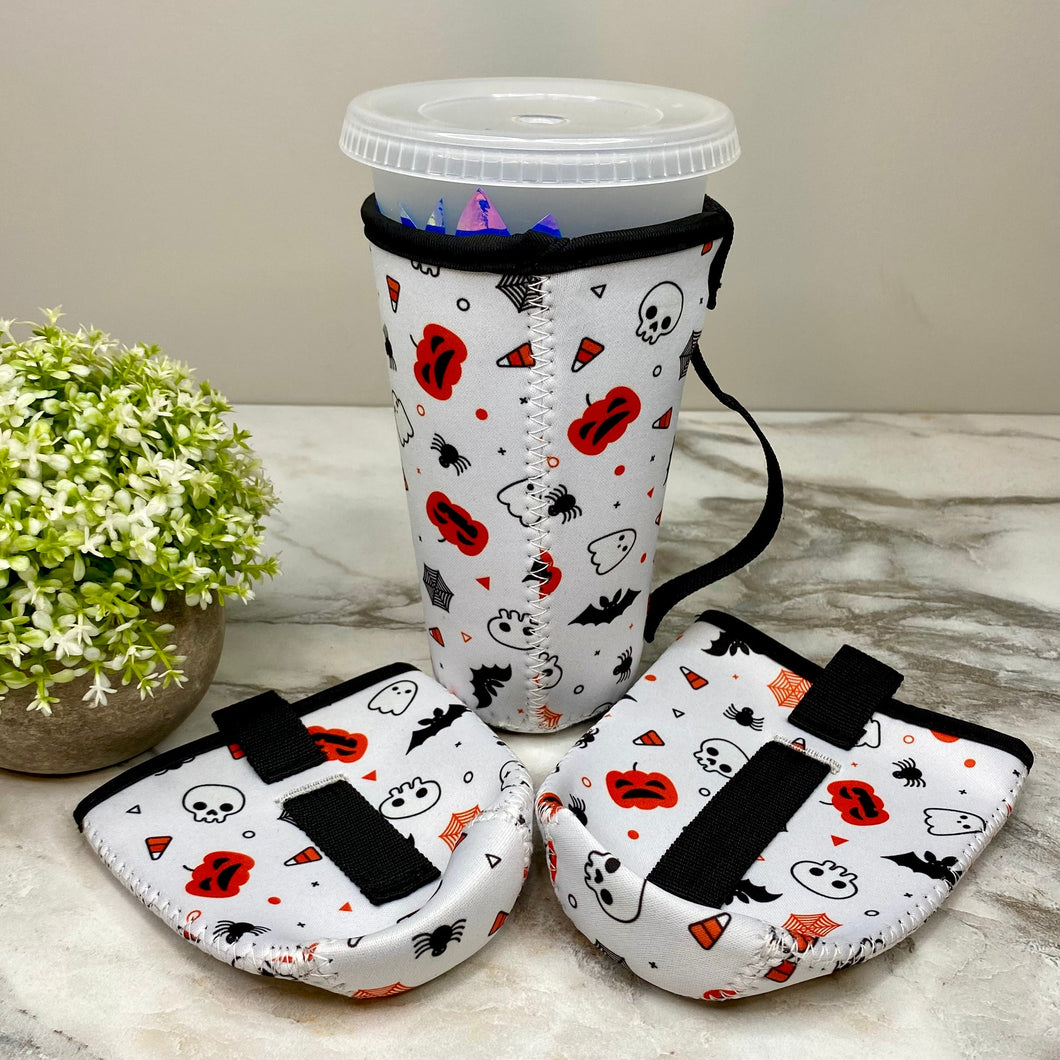 Neoprene Cup Holder Koozie Tumbler with Handle - Halloween Design