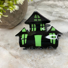 Load image into Gallery viewer, Hair Clip - Green Haunted House
