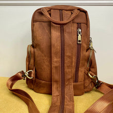 Load image into Gallery viewer, Sydney Denim 2-in-1 Sling + Backpack - Camel
