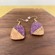 Load image into Gallery viewer, Dangle Earring - Wood &amp; Acrylic - Bell-Shaped
