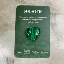 Load image into Gallery viewer, Heart Stone &amp; Description Card - Malachite
