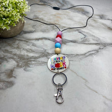 Load image into Gallery viewer, Break-Away Necklace Lanyard with Keychain Clasp - Silicone Bead - Teacher
