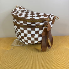 Load image into Gallery viewer, The Roni Nylon Crossbody - Checkered Chocolate
