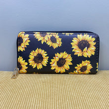 Load image into Gallery viewer, Wallet - Faux Leather - Sunflower Yellow Black Background
