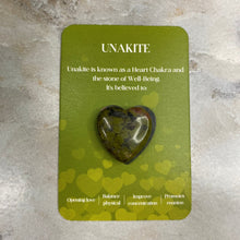 Load image into Gallery viewer, Heart Stone &amp; Description Card - Unakite
