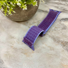 Load image into Gallery viewer, Watch Band - Stretchy Spandex - Chevron Periwinkle Purple
