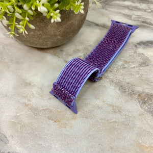 Watch Band - Stretchy Spandex - Chevron Periwinkle Purple