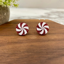 Load image into Gallery viewer, Acrylic Stud Earrings - Christmas - Peppermint Glitter
